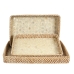 Set van trays Romimex Beige Rotan Parelmoer 52 x 6 x 32 cm 3 Onderdelen