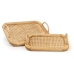 Set van trays Romimex Beige Hout Bamboe 40 x 30 x 9 cm 2 Onderdelen