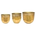 Set de jardiniere Romimex Auriu* Metal 38 x 33 x 38 cm 3 Piese