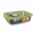 Rechthoekige lunchbox met deksel Quttin Groen Rechthoekig 1,5 L (6 Stuks)