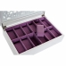 Jewelry box DKD Home Decor Watches 29 x 20 x 9,5 cm Crystal Lilac White MDF Wood