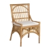 Dining Chair White Natural Synthetic Fabric