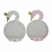 Miroir mural DKD Home Decor Blanc Rose clair Enfant 43 x 4 x 30 cm (2 Unités) (2 Pièces)