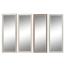 Miroir mural DKD Home Decor Blanc Marron Gris foncé 36 x 2 x 95,5 cm (4 Unités)