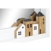 Veggspeil DKD Home Decor Hvit Hus Urban 36 x 4 x 60 cm