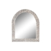 Wall mirror Home ESPRIT White Brown Stripped Engraving 75 x 4 x 90 cm