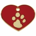 Placa identificativa Imarc Heart Vermelho Dourado