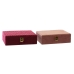 Box-Schmuckkästchen DKD Home Decor Lila Rosa Gold Holz 24 x 16 x 7 cm (2 Stück)