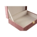 Boîte à bijoux DKD Home Decor Violet Rose Doré Bois 24 x 16 x 7 cm (2 Unités)