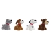 Knuffel Home ESPRIT Wit Bruin Grijs Polyester Hond 22 x 21 x 26 cm (4 Stuks)