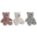 Peluche Home ESPRIT Bianco Marrone Grigio Poliestere Orso 34 x 34 x 40 cm (3 Unità)