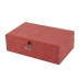 Jewelry box Versa Red Polyester Cardboard Mirror 16 x 7,8 x 25 cm