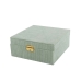 Casetă de Bijuterii Versa Verde Poliester Carton 21,5 x 9 x 21,5 cm