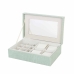 Jewelry box Versa Green Polyester Cardboard Mirror 16 x 7,8 x 25 cm