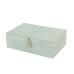 Jewelry box Versa Green Polyester Cardboard Mirror 16 x 7,8 x 25 cm