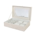 Boîte à bijoux Versa Beige Polyester Carton Miroir 16 x 7,8 x 25 cm