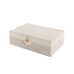 Caja-Joyero Versa Beige Poliéster Cartón Espejo 16 x 7,8 x 25 cm