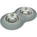 Hund Feeder Trixie Grå Rustfrit stål Ø 16 cm Dobbelt 2 × 0,4 L 40 × 5 × 23 cm (2 enheder)