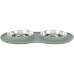 Dog Feeder Trixie Grey Stainless steel Ø 16 cm Double 2 × 0,3 L 47 × 3 × 26 CM