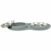 Dog Feeder Trixie Grey Stainless steel Ø 16 cm Double 2 × 0,3 L 47 × 3 × 26 CM