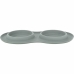 Dog Feeder Trixie Grey Stainless steel Ø 16 cm Double 2 × 0,3 L 47 × 3 × 26 CM