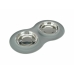 Dog Feeder Trixie Grey Stainless steel Ø 16 cm Double 2 × 0,3 L 47 × 3 × 26 CM