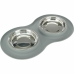 Dog Feeder Trixie Grey Stainless steel Ø 16 cm Double 2 × 0,3 L 47 × 3 × 26 CM