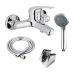 Set de accesorios Fontastock Baño/Ducha Zinc