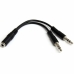 Adaptador Áudio Jack Startech MUYHSFMM             Preto 0,13 m