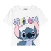 Camiseta de Manga Corta Infantil Stitch Blanco