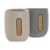 Toothbrush Holder Home ESPRIT Grey Cream Dolomite 8,5 x 7 x 11 cm (2 Units)