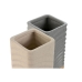 Držák na zubní kartáček Home ESPRIT Šedý Krém Bambus Dolomite 7 x 7 x 12 cm (2 kusů)