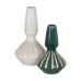 Vase White Green Ceramic 19,3 x 19,3 x 31,2 cm