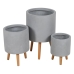 Set of Planters Beige Grey 36 x 36 x 56 cm (3 Units)