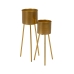 Set of Planters Golden Iron 28 x 24 x 69 cm