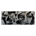 Painting White Black 125 x 3 x 50 cm