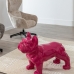 Decorative Figure Fuchsia Dog 88 x 38 x 63 cm