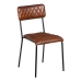 Dining Chair Brown Black Leather Iron 45 x 53 x 86 cm