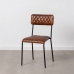 Dining Chair Brown Black Leather Iron 45 x 53 x 86 cm