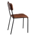 Dining Chair Brown Black Leather Iron 45 x 53 x 86 cm