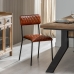 Dining Chair Brown Black Leather Iron 45 x 53 x 86 cm