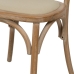 Dining Chair Beige Natural Rubber wood Cotton Polyester 45 x 46 x 92 cm