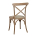 Sedia da Sala da Pranzo Beige Naturale Legno d'albero della gomma Cotone Poliestere 44 x 42 x 88 cm