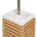 Brosse de salle de wc Blanc Naturel Céramique Bambou Acier inoxydable 11 x 11 x 37 cm