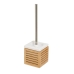 Brosse de salle de wc Blanc Naturel Céramique Bambou Acier inoxydable 11 x 11 x 37 cm