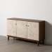 Credenza MANACOR Bianco Marrone Legno di pino 135 x 40 x 80 cm