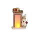 Figură Decorativă Moș Crăciun Lumină LED 20 x 45 x 32 cm Ceramică Maro Alb