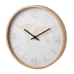 Horloge Murale Blanc Doré Verre Bois MDF 33 x 33 x 4 cm