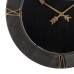 Orologio da Parete Nero Dorato Ferro Legno MDF 80 x 2,5 x 80 cm