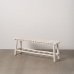 Banquette Blanc bois de teck 120 x 30 x 45 cm